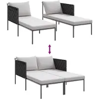 vidaXL Zonnebed, gepoedercoat staal, antraciet