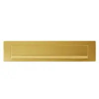 GPF bouwbeslag Briefplaat 340x77 met valklep 280x45mm - PVD mat messing