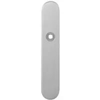 GPF bouwbeslag GPF Langschild afgerond 218x40x8,5mm WC57/5 grote knop RVS geborsteld
