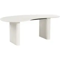 Beliani PEERY - Ronde eettafel - Wit - 198 x 93 cm - Hout