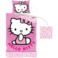 Hello Kitty beddengoedset voor kinderen – Zachte dekbedovertrek 140x200 cm met kussensloop 60x70 cm