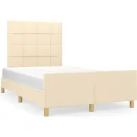 vidaXL Bedframe zonder matras 120x200 cm stof crèmekleurig