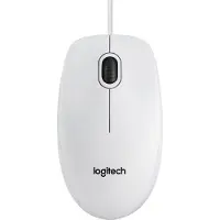Logitech B100, wit, Optische USB-muis voor rechts- en linkshandigen