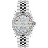 Philipp Plein Analoog horloge donkerbruin / grijs / vuurrood / zilver