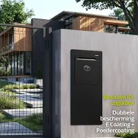 Logixbox - Pakketbrievenbus - Frontbox Inbouw Achteruitname incl. 1 afwerkingsframe - zwart -> ACTIE: GRATIS Vuurwerksluiting en Spaghettimat