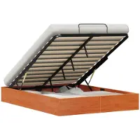vidaXL Ottoman bedframe met opbergruimte Waskleur Bruin 140 x 200 cm