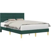vidaXL - Bedframe - met - hoofdeinde - Donkergroen - 120 - x - 190 - cm - Stof