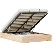vidaXL Ottoman bedframe met opbergruimte Naturel 160 x 200 cm