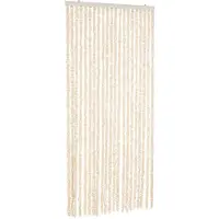 vidaXL Vliegengordijn 90x220 cm chenille beige en wit