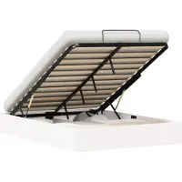 vidaXL Ottoman bedframe met opbergruimte Wit 140 x 200 cm