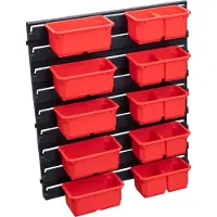 Qbrick Systeemcontainerset nr. 3 Werkplaatswand 39 x 35 cm met 10 containers voor PRO Organiser 100 Expert / 200 Expert / PRO Lade 3