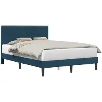 vidaXL Bedframe met hoofdeinde Blauw 140 x 200 cm Fluweel