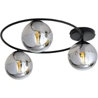 Euluna Plafondlamp Ascella, dimbaar, zwart, Woon-/ Eetkamer, metaal, Modern, plafondlamp