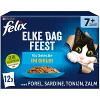 Felix Kattenvoer In Gelei Elke Dag Feest Senior Vis Selectie 85 G 12 Stuks