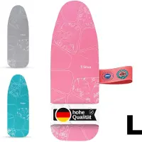 Silva Strijkplankhoes L - 100% Katoen Molton 5mm - Roze - Strijkplankovertrek - 127 x 46 cm