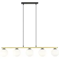 Emibig Hanglamp 5xE14 10W ALLORA, 5 witte lampenkappen, model 1254/5