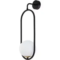 Jupiter Wandlamp Samba, dimbaar, zwart, Woon-/ Eetkamer, Glas, Modern, wandlamp