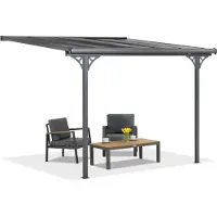 CoverTech Nevada polycarbonaat terrasoverkapping 3,05 x 3,14 m antraciet