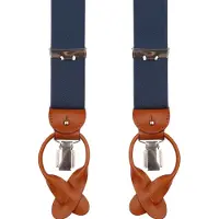 Profuomo Bretels blauw, Effen