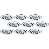NICE PRICE 3/6 of 9-delige set LED inbouwspots, 3,5W, 230V, GU10, 51mm, chroom/metaal, warm wit, inclusief LED
