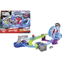 Dickie Toys Toys - Racebaan - Witte haai track set - looping en metalen speelgoedauto inbegrepen