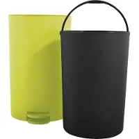 MSV kleine pedaalemmer - kunststof - appelgroen - 3L - 15 x 27 cm - Badkamer/toilet - Pedaalemmers