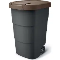 Prosperplast - Wheeler - Grote Afvalbak met wielen 90L - Bruin / Kunststof