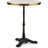 Blumfeldt Patras Lux bistrotafel met driepoot marmeren tafel Ø: 57,5 cm hoogte: 72 cm