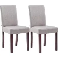 CLP 2-delige set eetkamerstoelen Ina, bekleed met stof, met houten frame, lichtgrijs. Framekleur: cappuccino