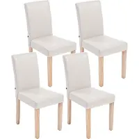 CLP Ina Set van 4 Eetkamerstoelen - Kunstleer creme natura