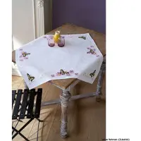 Vervaco - Aïda tafelkleed kit - Koninginnepages op asters - PN-0156337 - Borduren - Borduurpakket - Borduurpakket volwassenen - Borduurpakket kind