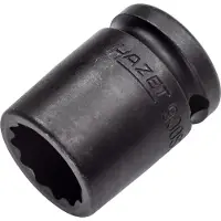Hazet Krachtdopsleutel 900SZ-19 · 1/2 inch (12,5 mm) vierkant hol · Buitentwaalfkant tractieprofiel · SW 19 mm