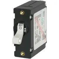 Blue Sea Systems Ac/dc Single Pole Magnetic World Circuit Breaker Switch 30a Zwart