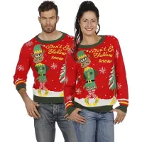 Coppens - Kersttrui rood kerstelf - 100% acryl - Kerst | Maat Xxl
