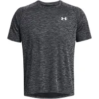Under Armour Tech Textured Trainingsshirt Donkergrijs Zwart Wit