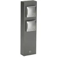 ALBERT LEUCHTEN Eddi IP44 dubbele wandcontactdoos zuil, zwart, Aluminium