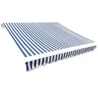 vidaXL Vervangingsdoek voor luifel 330x245 cm polyester blauw en wit