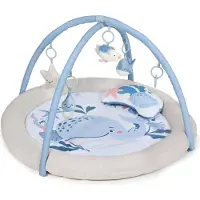 Kinderkraft COZYPLAY Educatief Speelkleed - Met 2 Knuffels, Bijtring en Spiegeltje - Wasbaar, Compact en Draagbaar - Ø91 cm - Nordic Breeze