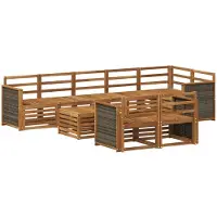 vidaXL Buiten bank set 8 st Naturel 59 x 59 x 37 cm