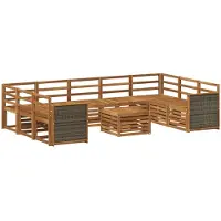 vidaXL Buiten bank set 10 st Naturel Massief Acacia Hout