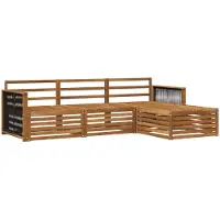 vidaXL Buiten bank set Naturel 249 x 162,5 x 73 cm Massief Acacia Hout