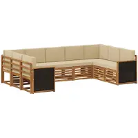 Syfax Buiten bankenset 7 st Naturel Massief Acaciahout en Polyester