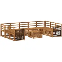 vidaXL Buiten bank set 10 st Naturel Massief Acacia Hout