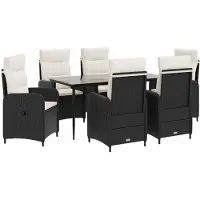 vidaXL Sofa Tafel Set met kussen 7 pcs PE rotan en poedergecoat staal