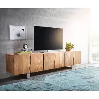 DELIFE TV-meubel Live-Edge 220 cm massief acacia natuur 6 deuren