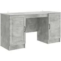 Syfax Bureau met plank Betongrijs 142,5 x 50 x 75 cm Bewerkt hout