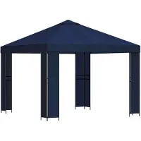 vidaXL Prieel 3 x 3 m Blauw Polyester en Staal 190 gsm