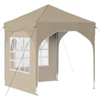 vidaXL Pop-up Feesttent 192 x 192 x 245 cm Crèmekleurig