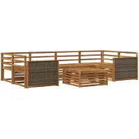vidaXL Buiten bank set 7 st Naturel Massief Acacia Hout