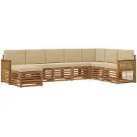 vidaXL Buiten bank set 6 st Naturel Massief Acacia Hout en Polyester